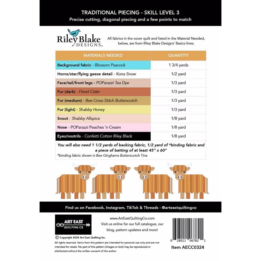 Cattle Call Quilt Pattern by Art East Quilting Co. by Art East Quilting Co.