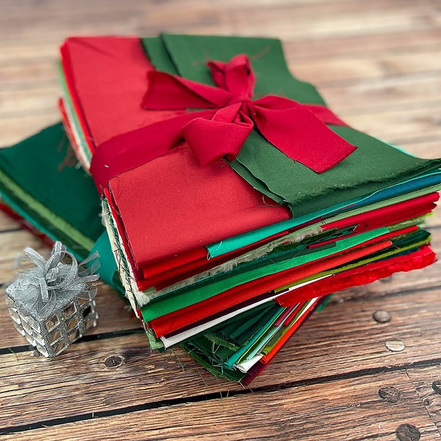 Christmas Taste of the Rainbow Kona Cotton Scrap Bundle – 3 Pounds by Fort Worth Fabric Studio