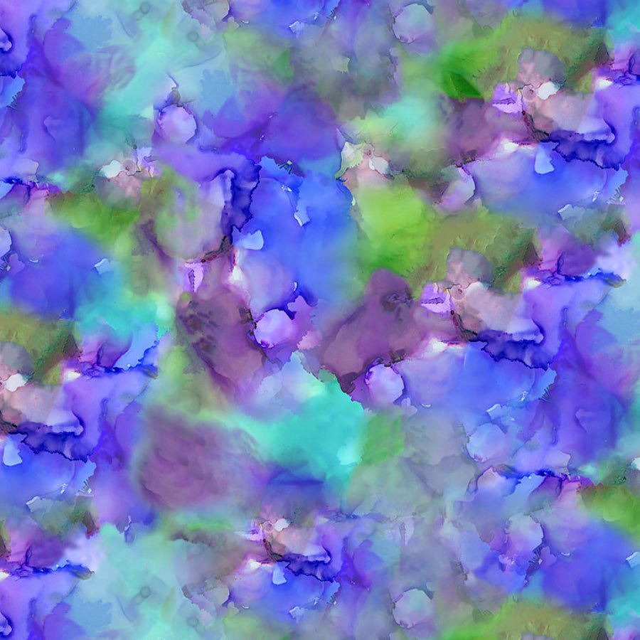 Clothworks Alcohol Inks II Drops Dark Periwinkle 1 Yard Cut by Clothworks