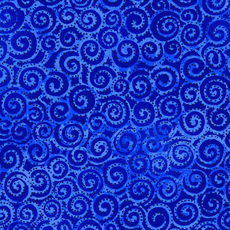Clothworks Laurel Burch Basic Swirl Dark Blue 1 Yard Cut by Clothworks