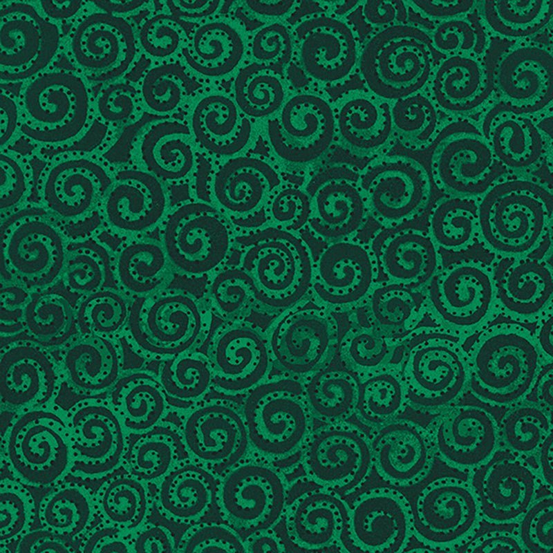 Clothworks Laurel Burch Basic Swirl Dark Green 1 Yard Cut by Clothworks