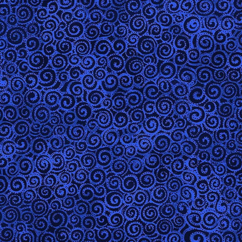 Clothworks Laurel Burch Basic Swirl Royal Blue 1 Yard Cut by Clothworks