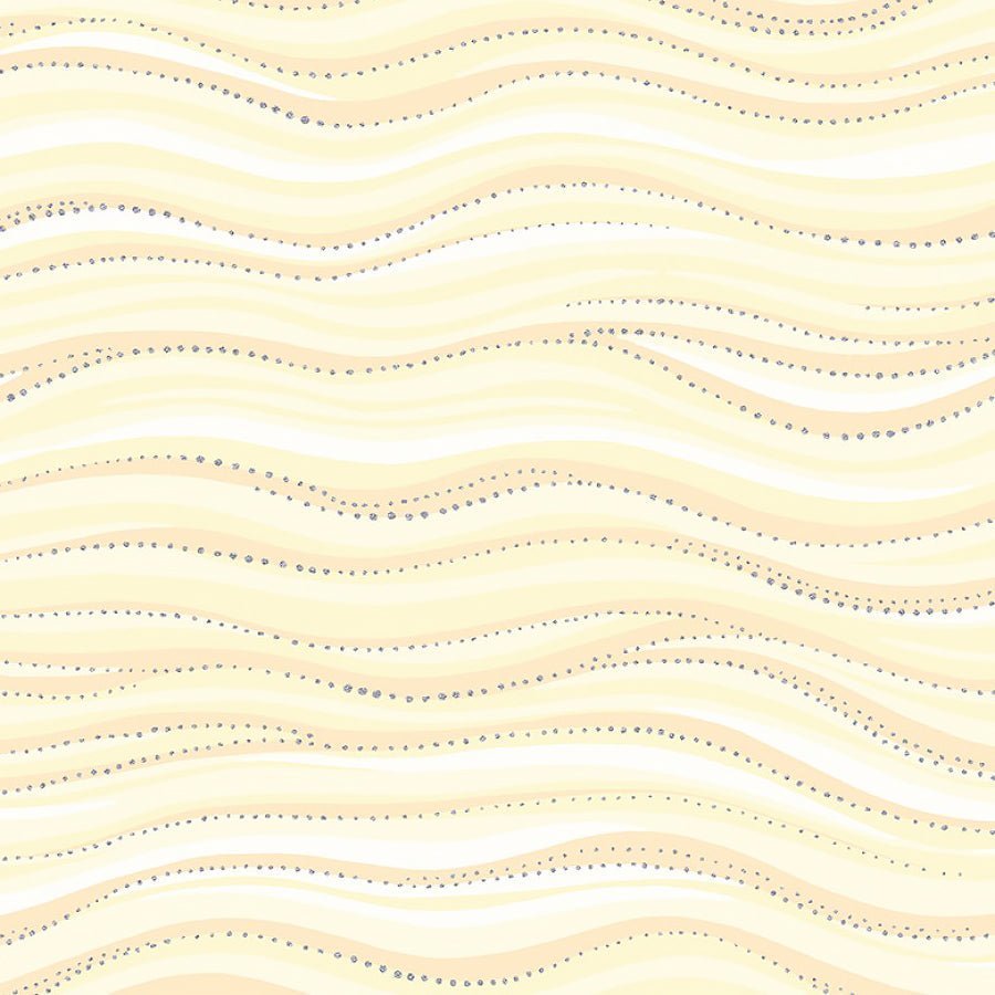 Clothworks Laurel Burch Basic Wave Light Cream Silver 1 Yard Cut by Clothworks