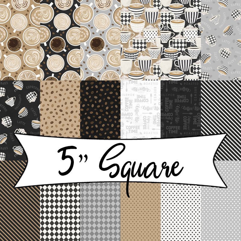 Coffee Life 5 Karat Gems 5" Squares by Wilmington Prints