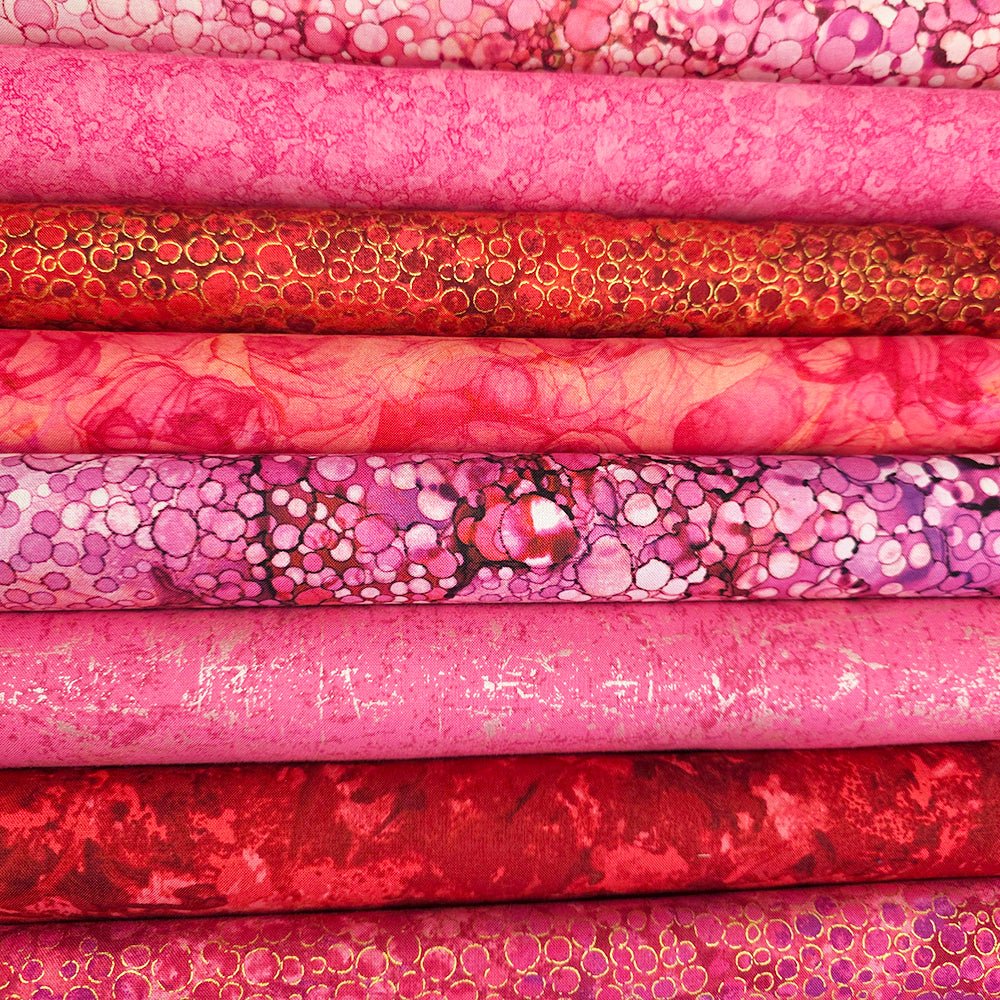 Crush & Blush Pink & Red Fat Quarter Bundle – Northcott Fabrics | FWFS Exclusive by Fort Worth Fabric Studio