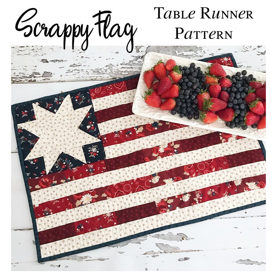 Easy Scrappy Flag Table Runner Pattern from Fort Worth Fabric Studio by Fort Worth Fabric Studio