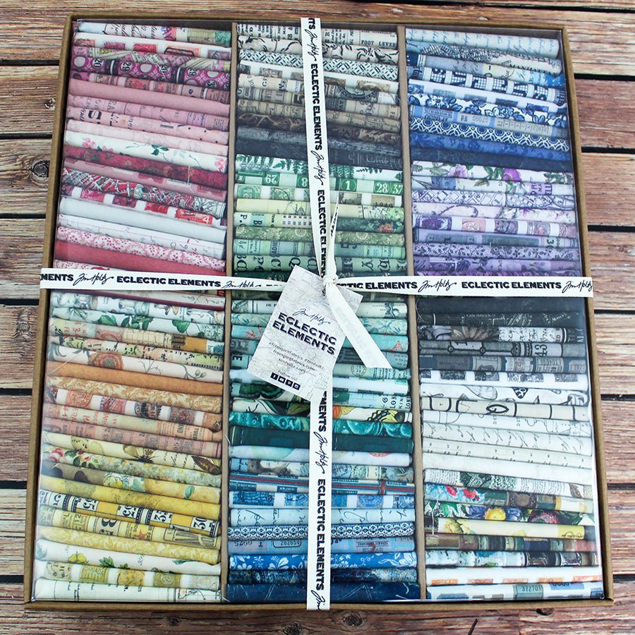 Eclectic Elements Tim Holtz Palette - Fat Quarter Box 120 Fat Quarters Fat Quarter Bundle by Free Spirit