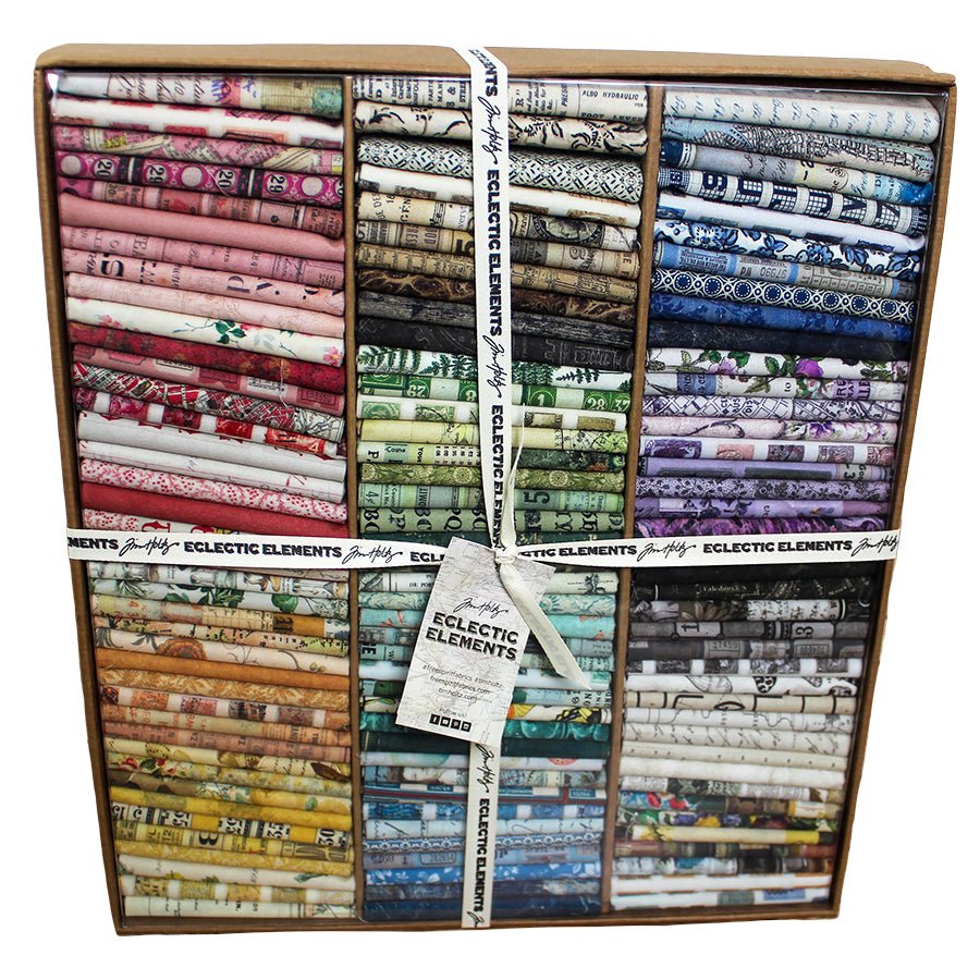 Eclectic Elements Tim Holtz Palette - Fat Quarter Box 120 Fat Quarters Fat Quarter Bundle by Free Spirit