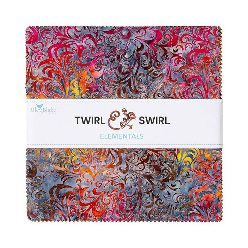 Expressions Batiks Elementals Twirl & Swirl 10" Stacker from Riley Blake by Riley Blake