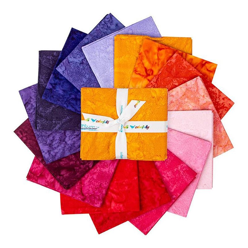 Expressions Batiks Hand - Dyes Sunset Sorbet Fat Quarter Bundle from Riley Blake by Riley Blake