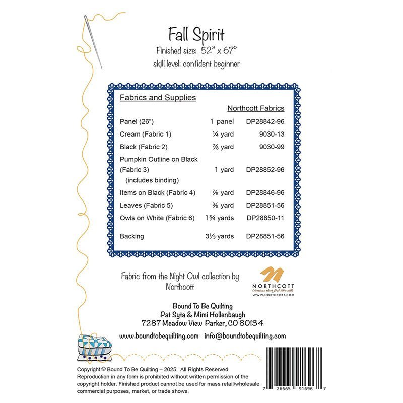 Fall Spirit Quilt Pattern by Bound to be Quilting by Bound To Be Quilting