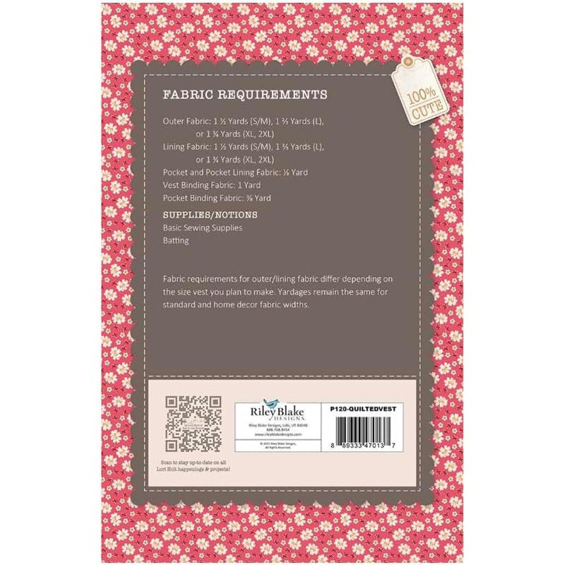 Farmer's Daughter Quilted Vest Pattern by It's Sew Emma by It's Sew Emma