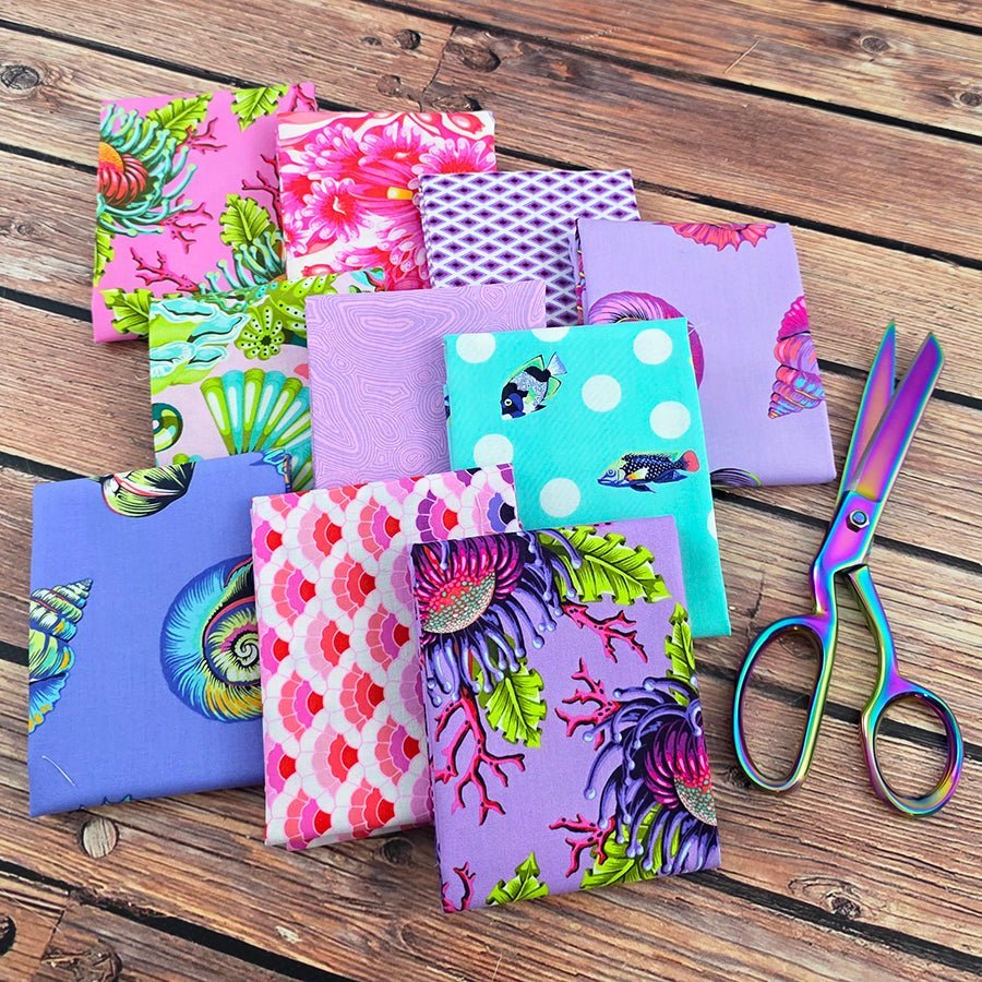 Floral Reef Fat Quarter Bundle from Free Spirit 10 Prints by Free Spirit