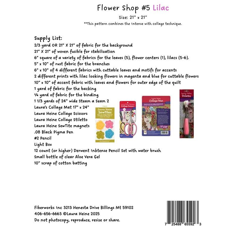 Flower Shop 5 Lilac Collage Pattern by Fiberworks Inc by Fiberworks Inc