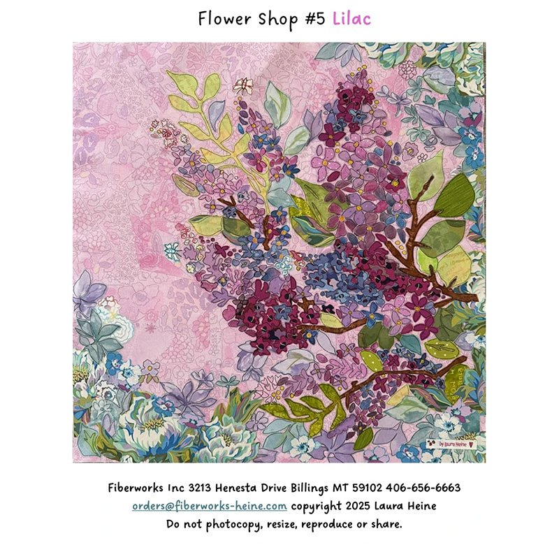 Flower Shop 5 Lilac Collage Pattern by Fiberworks Inc by Fiberworks Inc