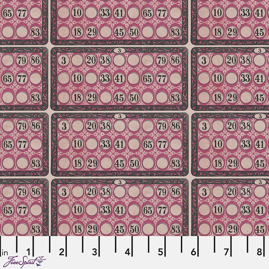 Free Spirit Eclectic Elements Palette - Pink Numbers Pink 1 Yard Cut by Free Spirit