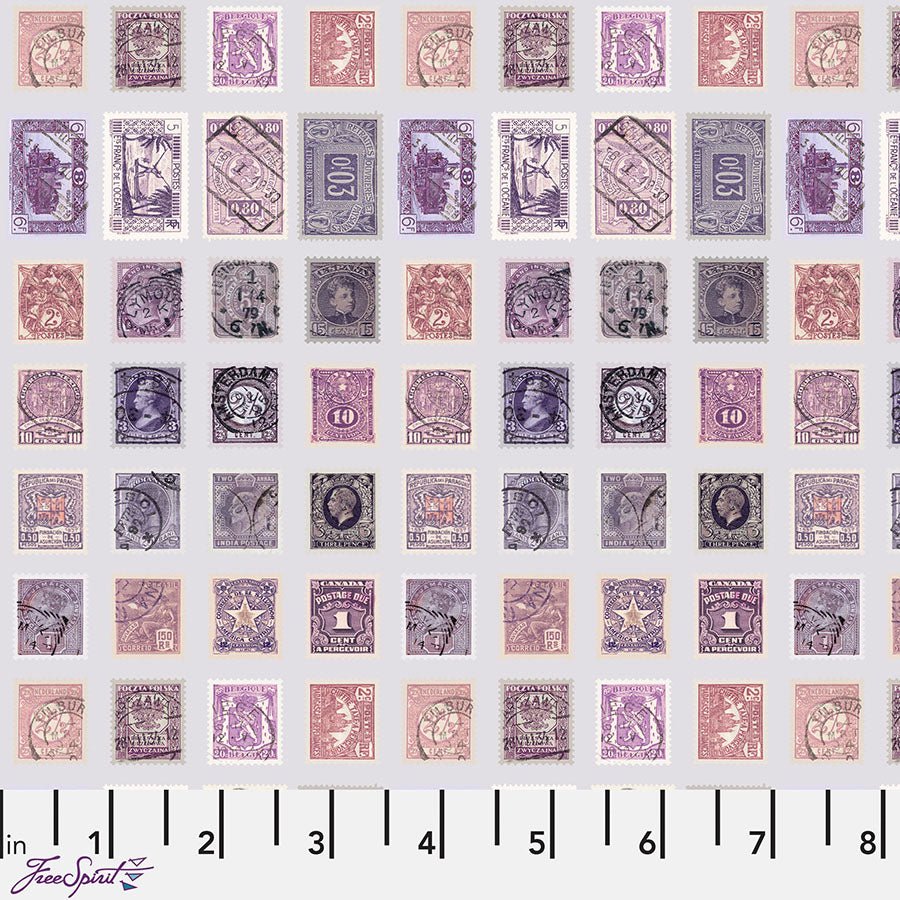 Free Spirit Eclectic Elements Palette - Purple Stamps Purple 1 Yard Cut by Free Spirit