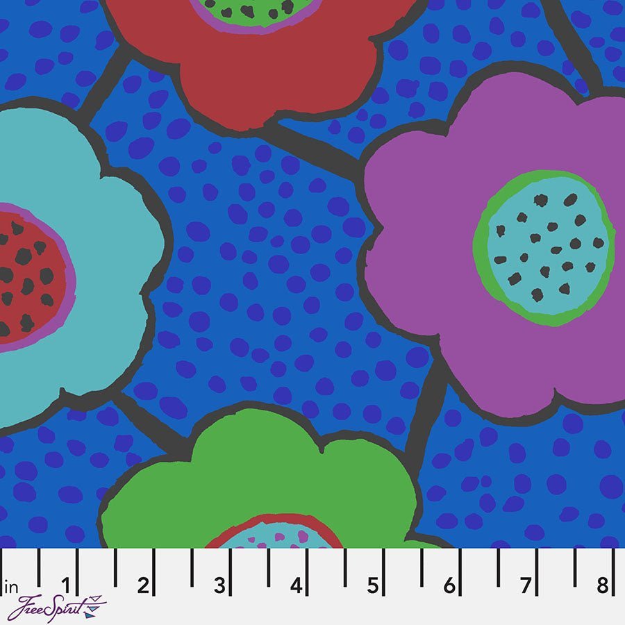 Free Spirit Kaffe Fassett Collective Floral Connections Blue 1 Yard Cut by Free Spirit