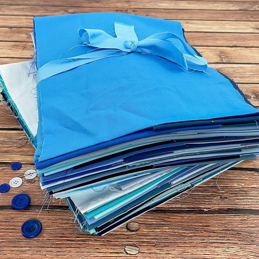 Got the Blues Taste of the Rainbow Kona Cotton Scrap Bundle – 3 Pounds by Fort Worth Fabric Studio
