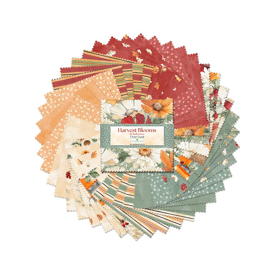 Harvest Blooms 5 Karat Gems 5" Squares - Wilmington Prints from Fort Worth Fabric Studio