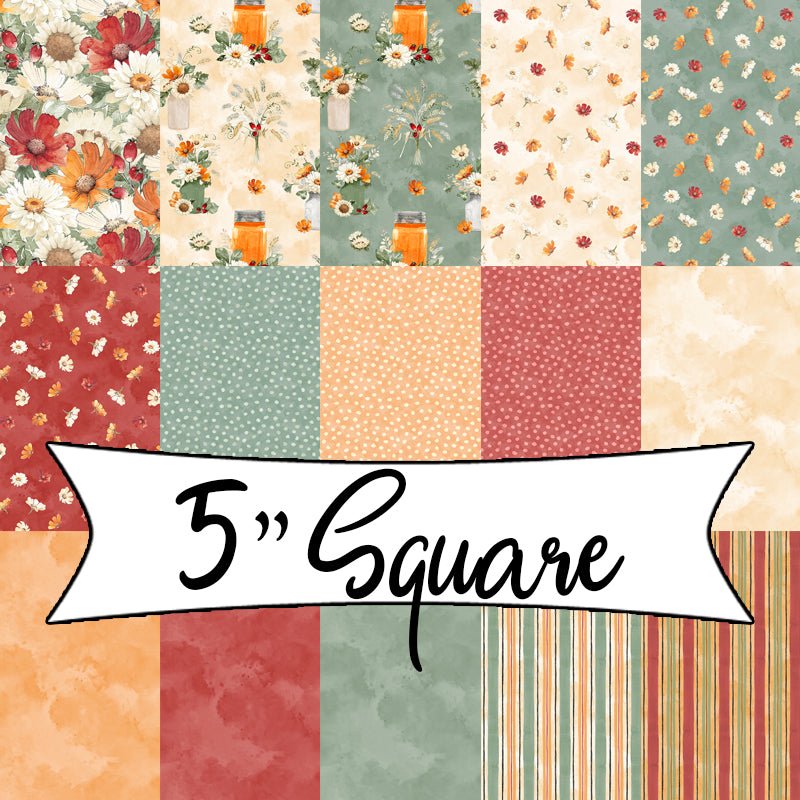 Harvest Blooms 5 Karat Gems 5" Squares - Wilmington Prints from Fort Worth Fabric Studio