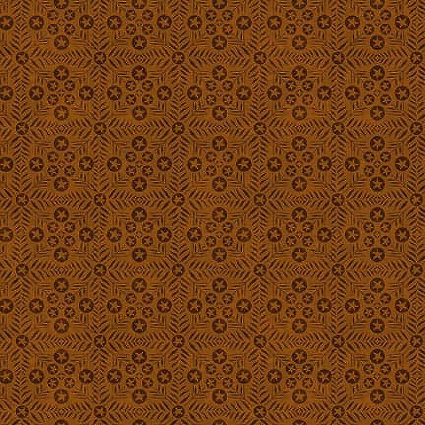 Henry Glass Oak & Maple Star Lattice Ochre 1 Yard Cut by Henry Glass