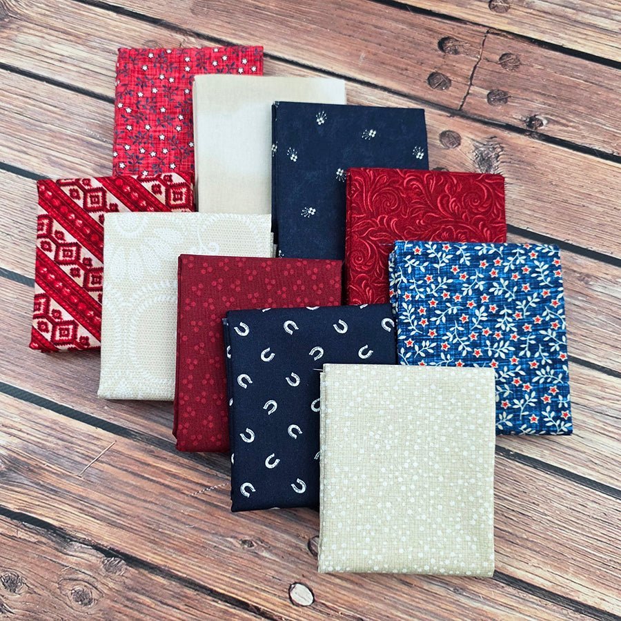 Honky Tonk Blues Red White & Blue Fat Quarter Bundle (10 FQs) – FWFS Exclusive by Fort Worth Fabric Studio