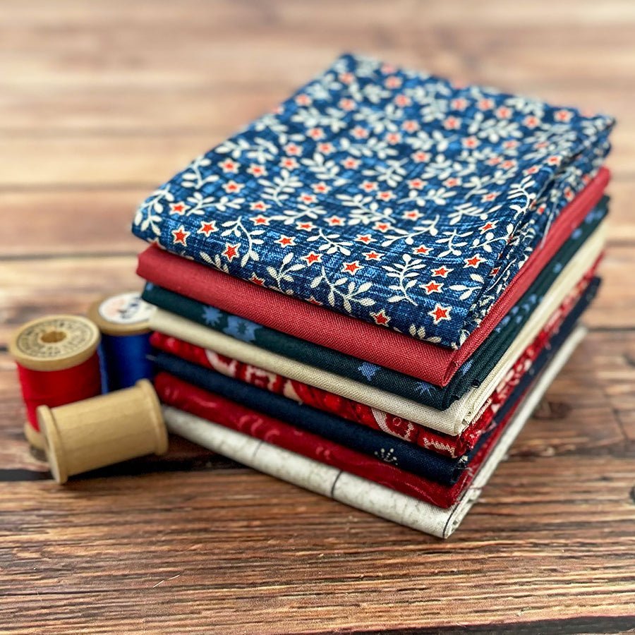 Honky Tonk Blues Red White & Blue Fat Quarter Bundle (8 FQs) – FWFS Exclusive by Fort Worth Fabric Studio