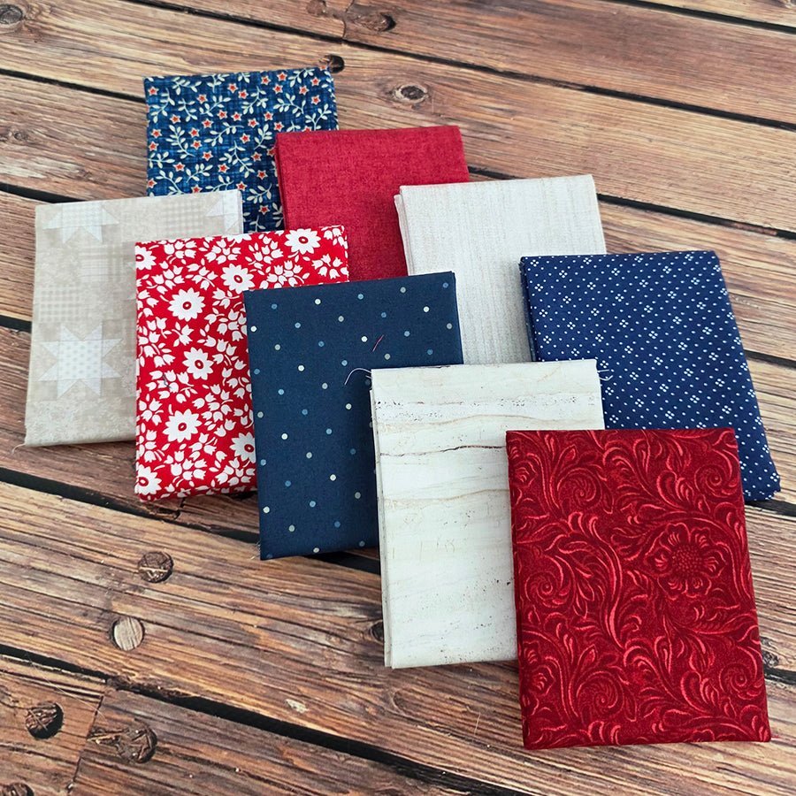 Honky Tonk Blues Red White & Blue Fat Quarter Bundle (9 FQs) – FWFS Exclusive by Fort Worth Fabric Studio
