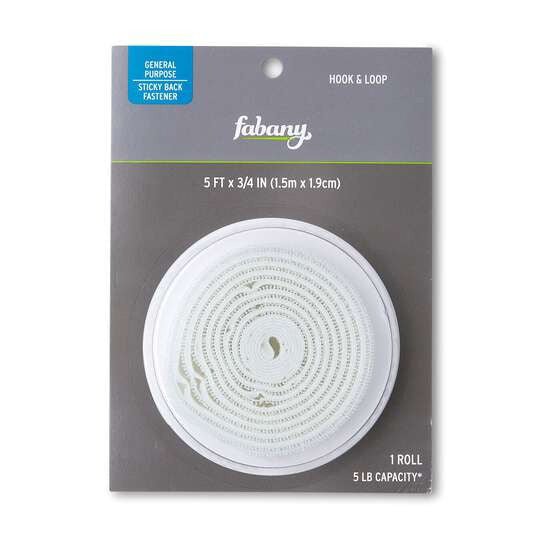 Hook & Loop Sticky Back Fastener White ¾" x 5' by Fabany - Fabany from Fort Worth Fabric Studio