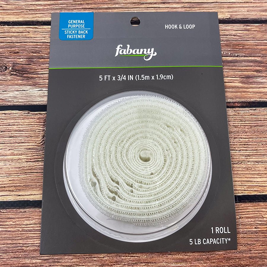 Hook & Loop Sticky Back Fastener White ¾" x 5' by Fabany - Fabany from Fort Worth Fabric Studio