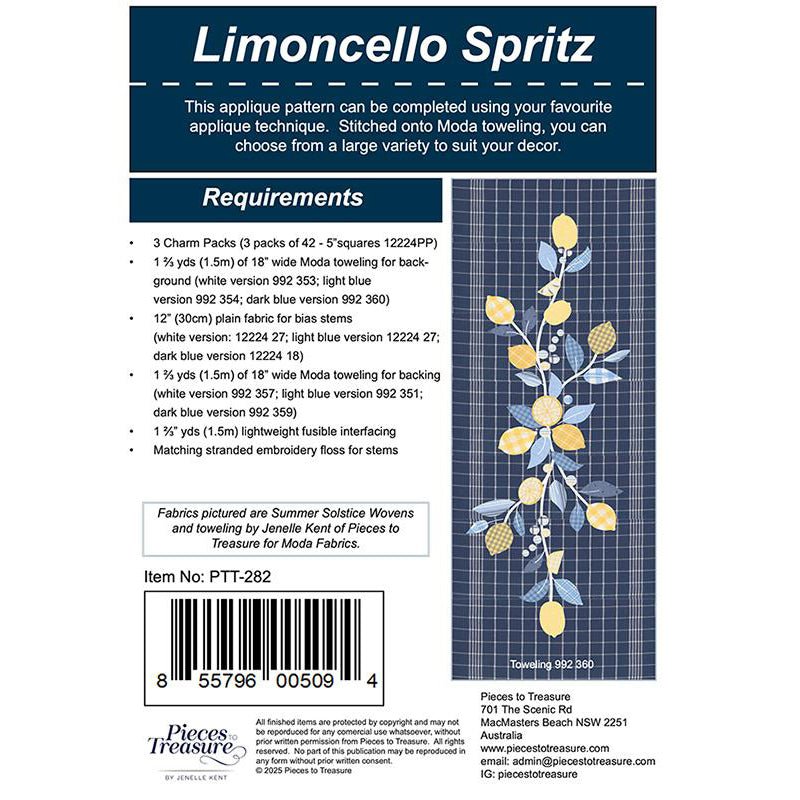Limoncello Spritz Table Runner Pattern by Pieces to Treasure by Pieces to Treasure