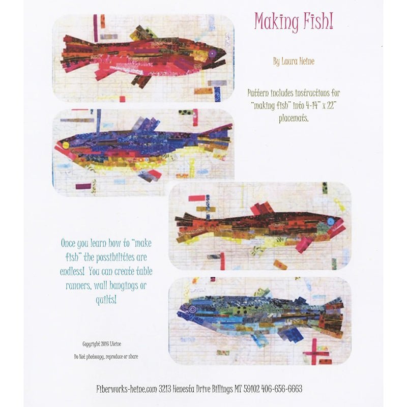 Making Fish! Placemat Collage Pattern by Fiberworks Inc by Fiberworks Inc