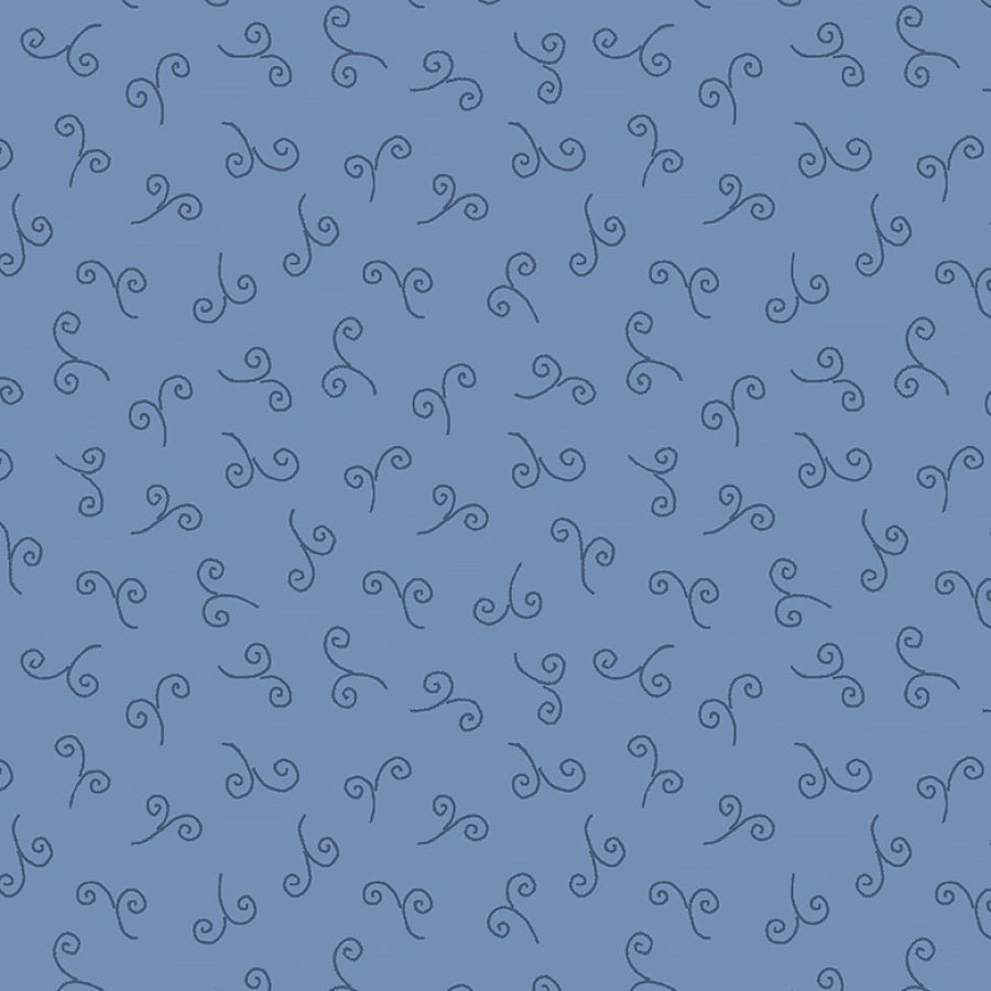 Marcus Snowman's Village Curl Blue 1 Yard Cut by Marcus Fabrics