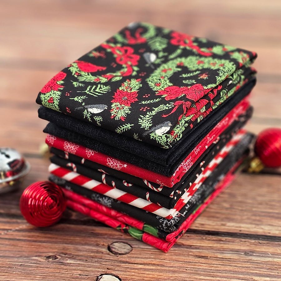 Midnight Noel – FWFS Exclusive 7 Piece Fat Quarter Bundle by Fort Worth Fabric Studio
