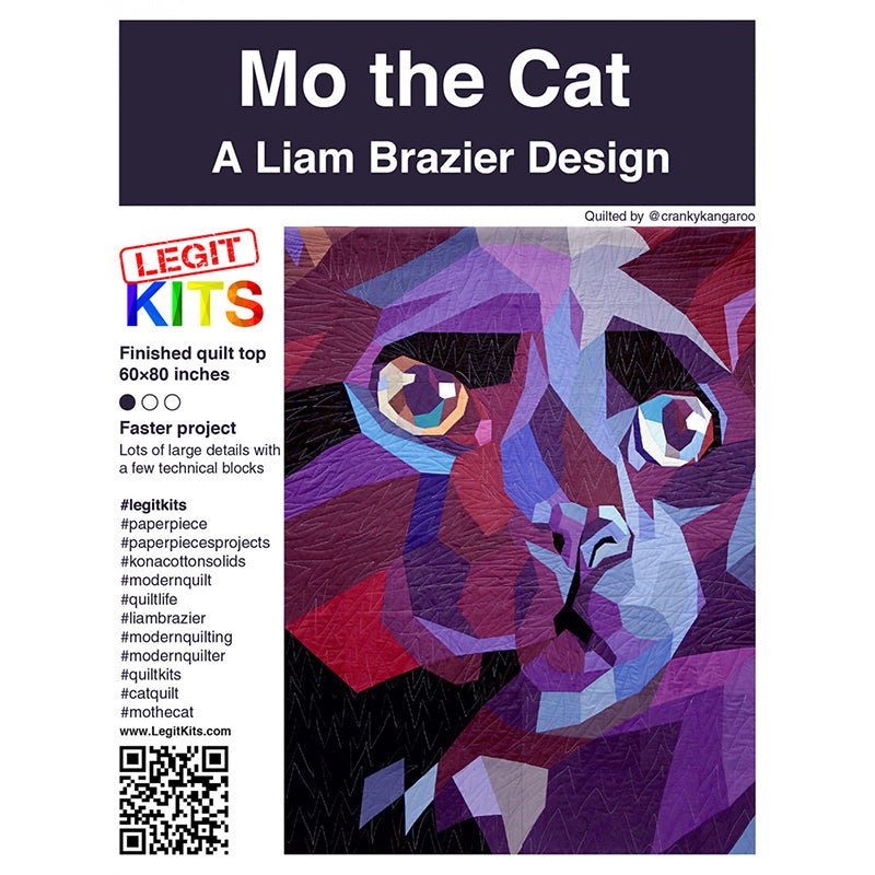 Mo the Cat Foundation Paper Pieced Quilt Pattern by Legit Kits Design - Legit Kits Design from Fort Worth Fabric Studio