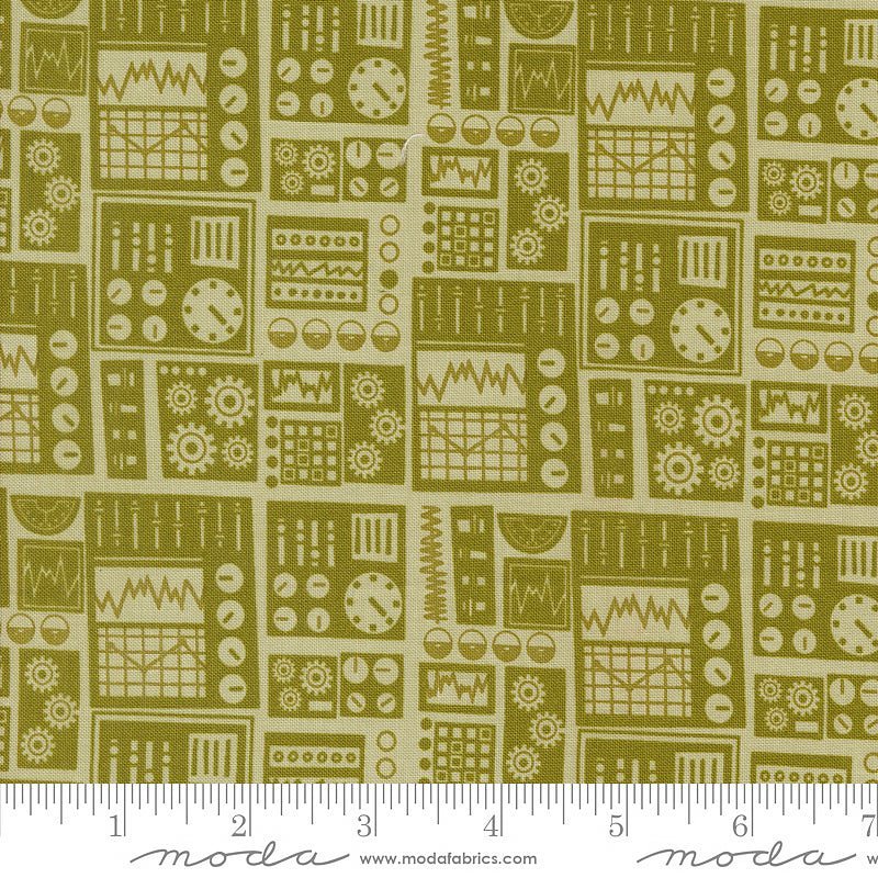Moda 321 Blast Off Radio Dashboard Earth 1 Yard Cut by Moda