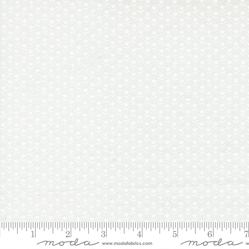 Moda A Cat Named Stitch Small Tulips Cream White 3 Yard Cut by Moda