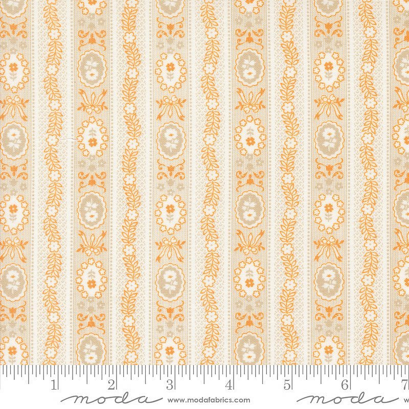 Moda Agatha Road Floral Stripes Ghost Multi 1 Yard Cut by Moda
