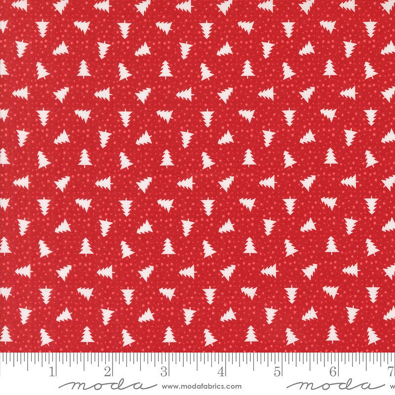 Moda Berry & Pine Little Trees Cranberry 1 Yard Cut by Moda