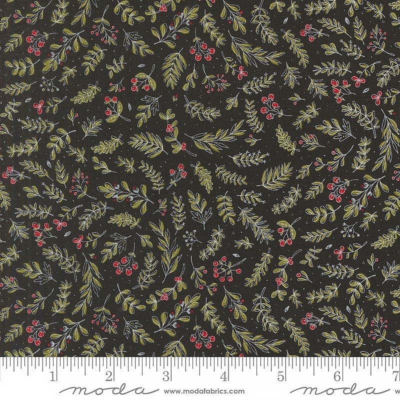 Moda Emmitt & Ivy Holly Black 1 Yard Cut by Moda