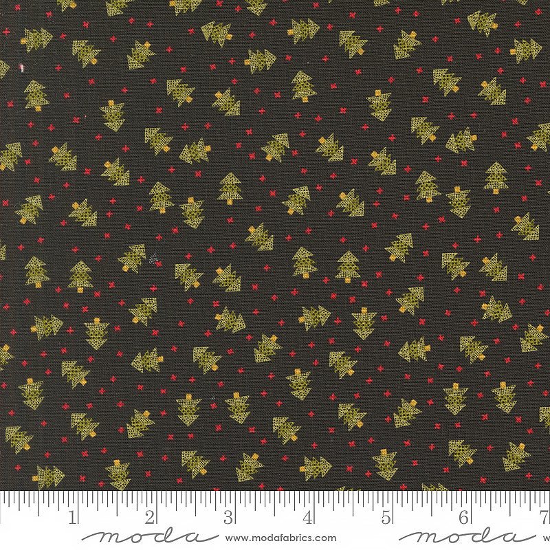 Moda Emmitt & Ivy Spruce Trees Black 1 Yard Cut by Moda