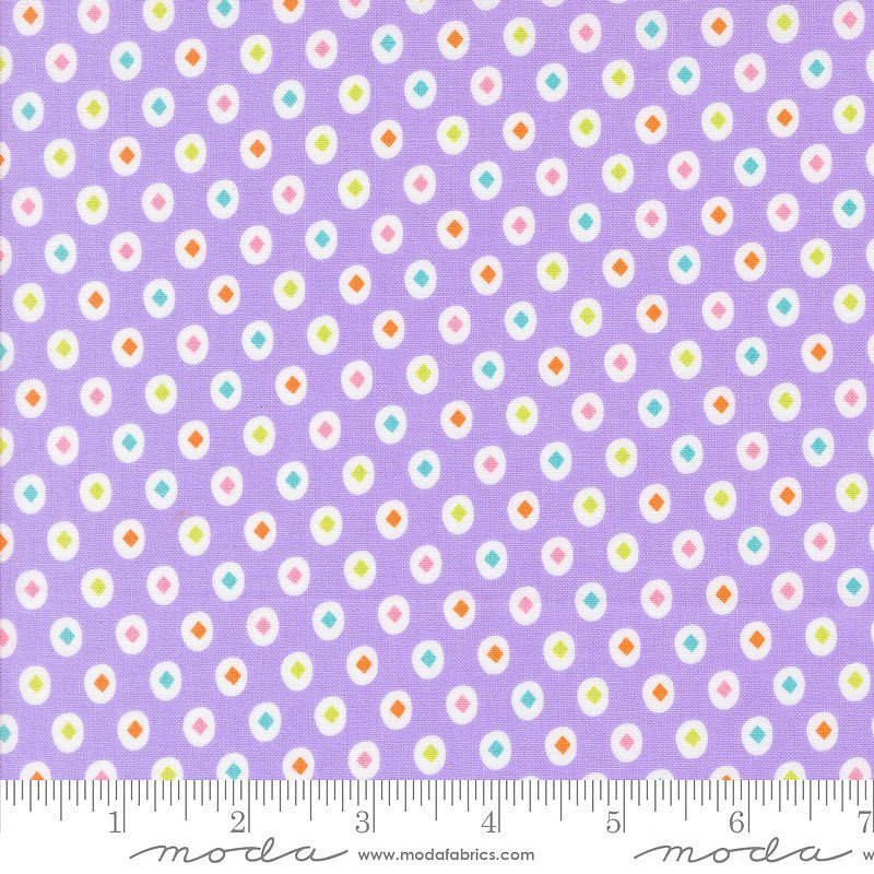 Moda Fab - Boo - Lous Diamond Dots Grape Soda 1 Yard Cut by Moda