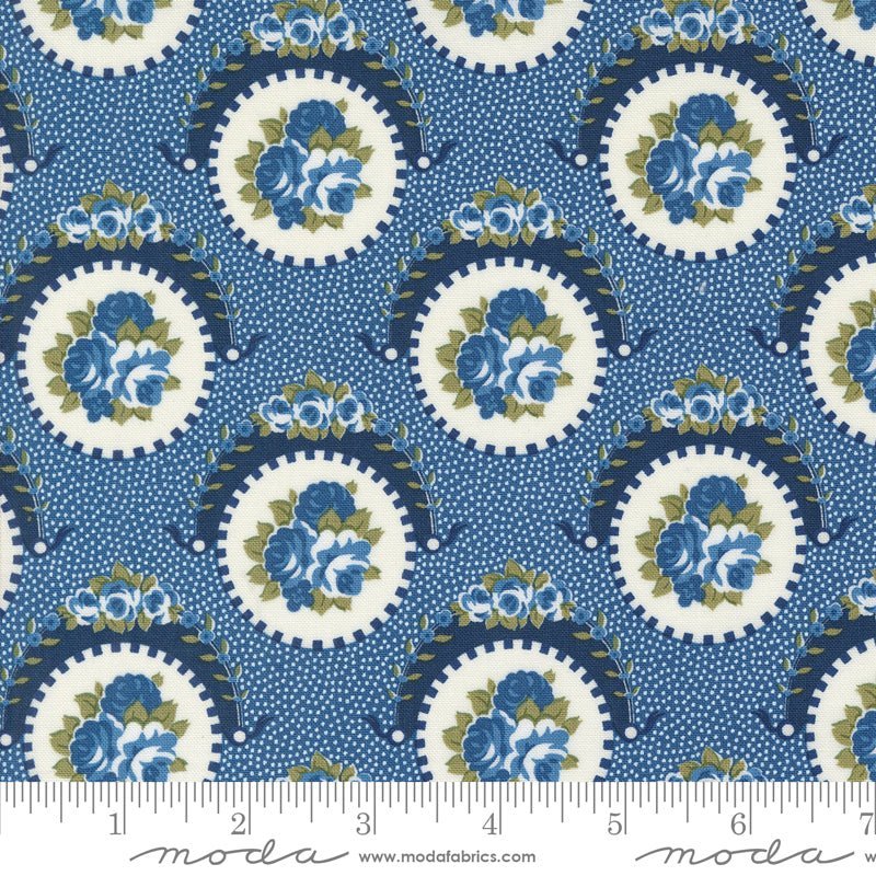 Moda Grand Haven Sweet Florals Nautical Blue 1 Yard Cut by Moda