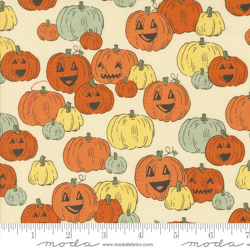 Moda Home Sweet Haunt Pumpkins Bone 1 Yard Cut by Moda