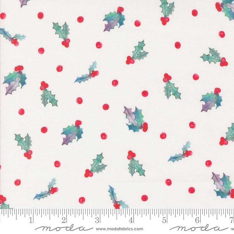 Moda Love & Cheer Holly Berries Snowflake 1 Yard Cut by Moda