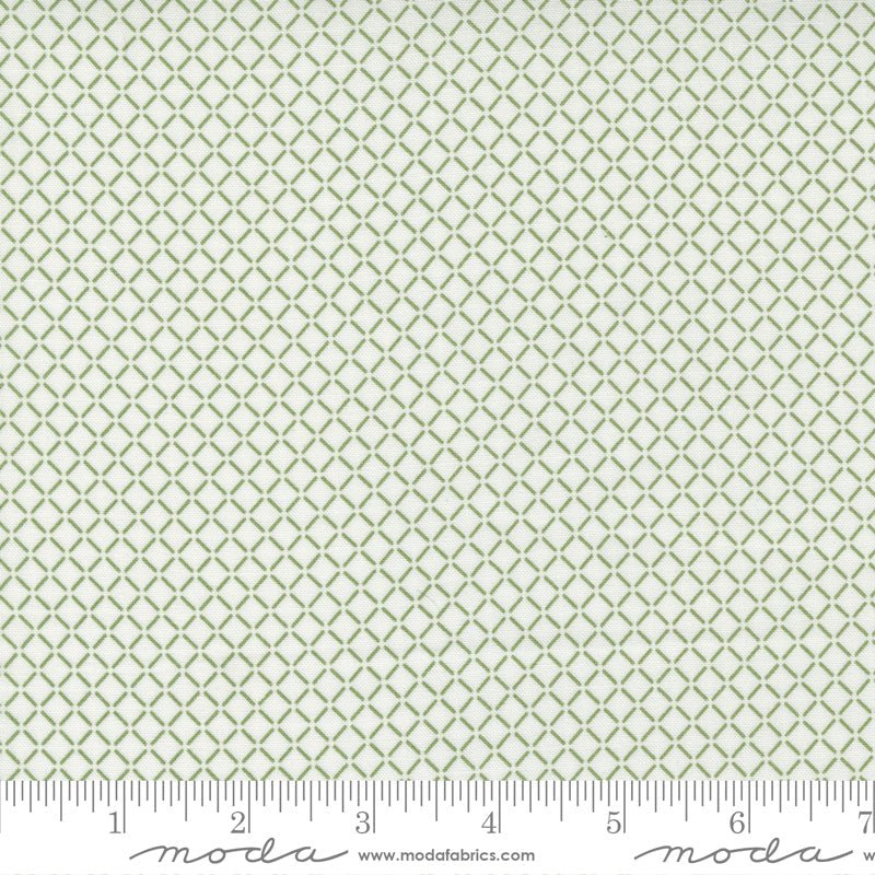 Moda Nantucket Summer Check Plaids Cream Grass 1 Yard Cut by Moda