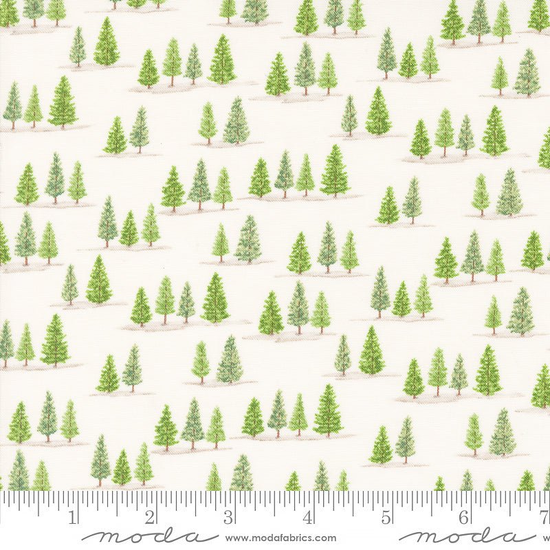 Moda On Lake Time Tiny Trees Cloud White 1 Yard Cut by Moda