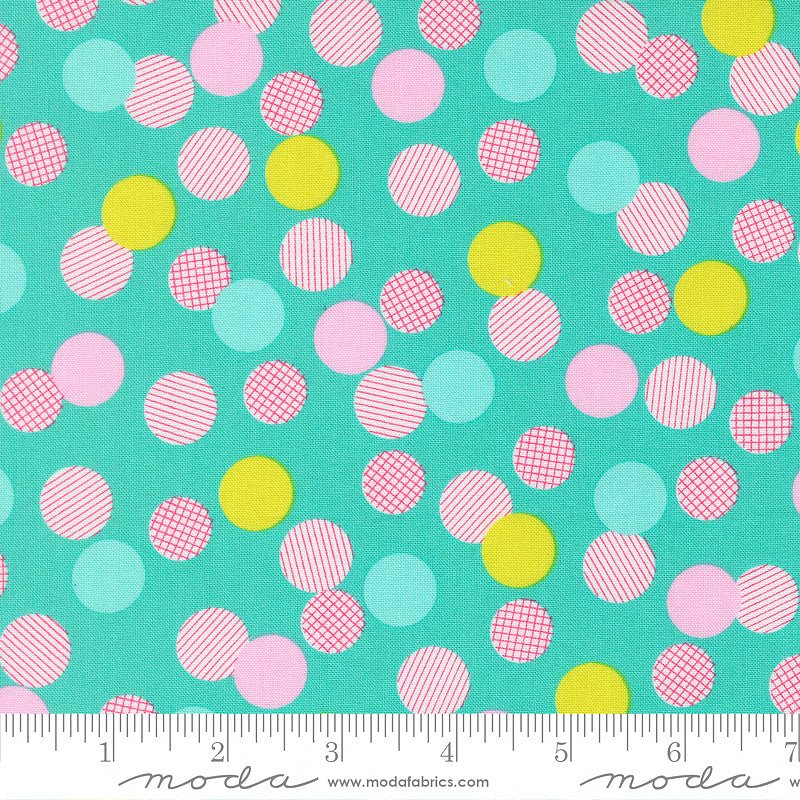 Moda Pick Me! Playful Dot Aqua 1 Yard Cut by Moda