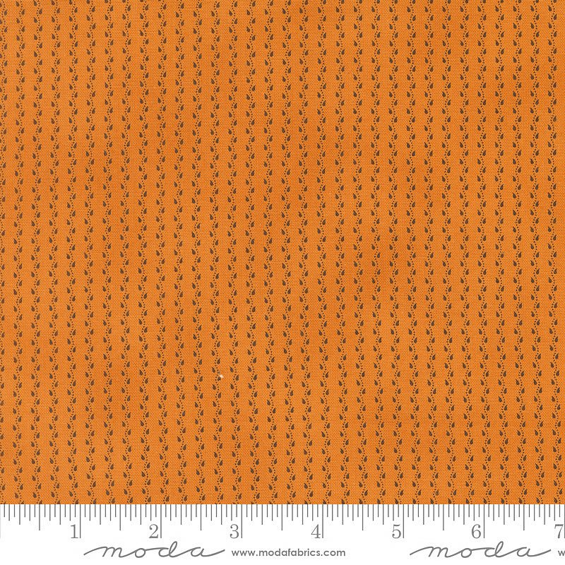 Moda Pumpkin Spice Gatherings Vine Stripes Pumpkin 1 Yard Cut by Moda